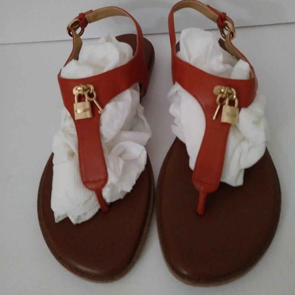 Michael Kors Brown T-Strap Sandals Size 9.5 M